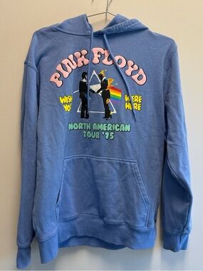 Pink Floyd Blue Pullover Hoodie with Colorful Tour Graphic